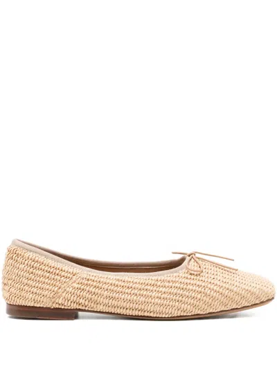 Mansur Gavriel Raffia Ballet Flats In Neutral