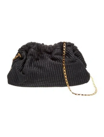 Pre-owned Mansur Gavriel Raffia Clutch In Black