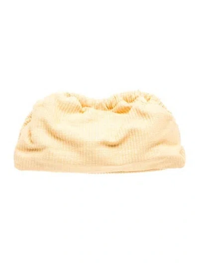 Pre-owned Mansur Gavriel Raffia Clutch In Neutral