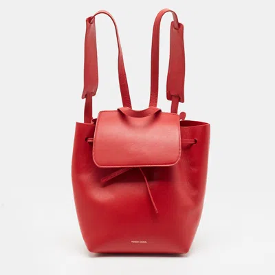 Pre-owned Mansur Gavriel Red Leather Mini Backpack