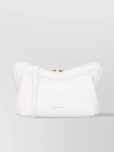 Mansur Gavriel Refined Textured Leather Shoulder Bag In White