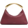 Mansur Gavriel Rhea Metal Handle Leather Bag In Burgundy