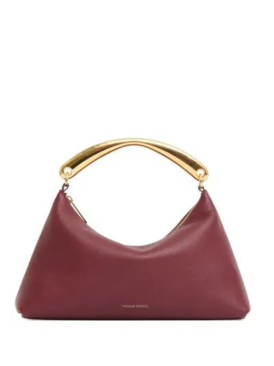 Mansur Gavriel Rhea Metal-handle Shoulder Bag In Red
