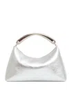 Mansur Gavriel Rhea Metal Handle Leather Bag In Silver