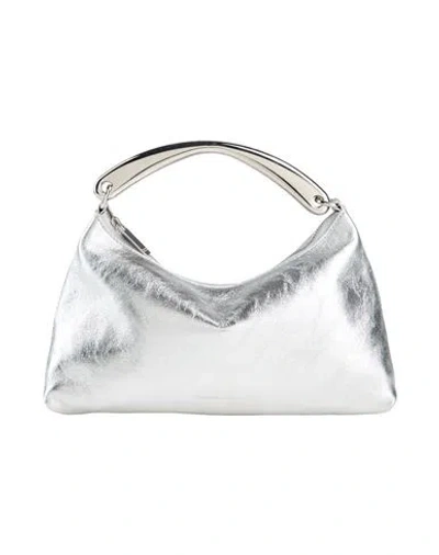 Mansur Gavriel Rhea Woman Handbag Silver Size - Leather
