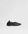 Mansur Gavriel Womens Black Ruched Ballerina Leather Ballet Flats In Black