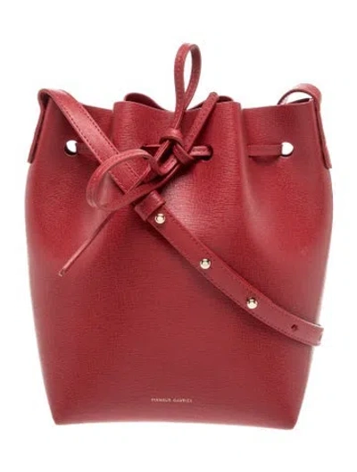 Pre-owned Mansur Gavriel Saffiano Leather Bucket Bag In Pink