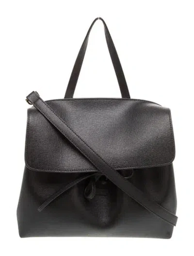 Pre-owned Mansur Gavriel Saffiano Leather Shoulder Bag In Black