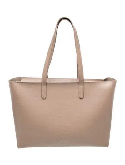 Pre-owned Mansur Gavriel Saffiano Leather Shoulder Bag In Neutral