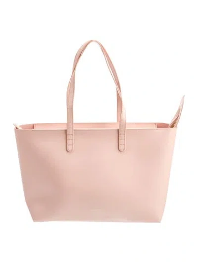 Pre-owned Mansur Gavriel Saffiano Leather Tote In Pink
