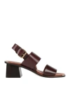 Mansur Gavriel Double Strap Heeled Sandal In Brown