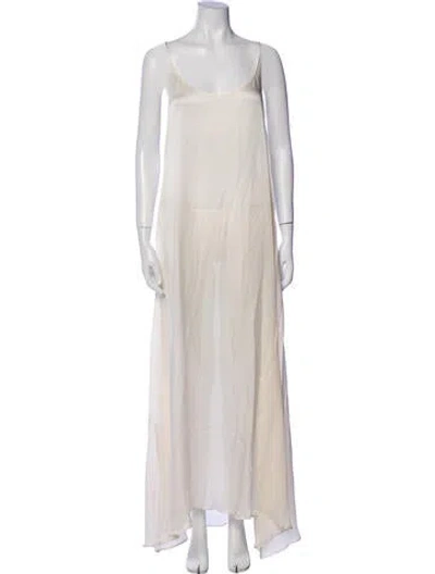 Pre-owned Mansur Gavriel Scoop Neck Long Dress In Neutral