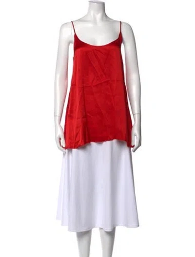 Pre-owned Mansur Gavriel Scoop Neck Sleeveless Top In Red