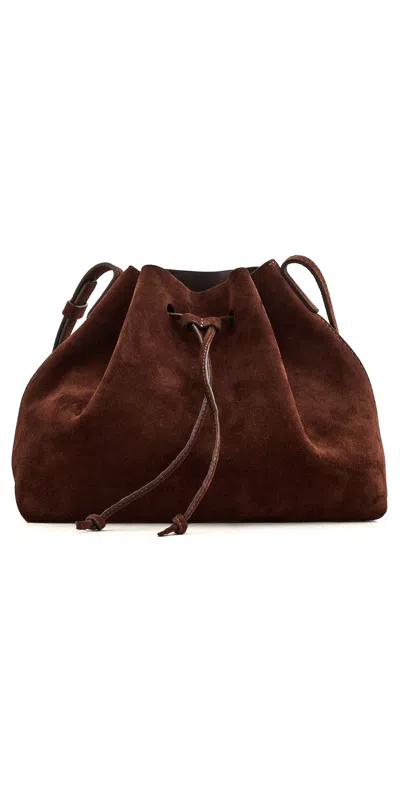 Mansur Gavriel Secchio Suede Crossbody Bag Chocolate