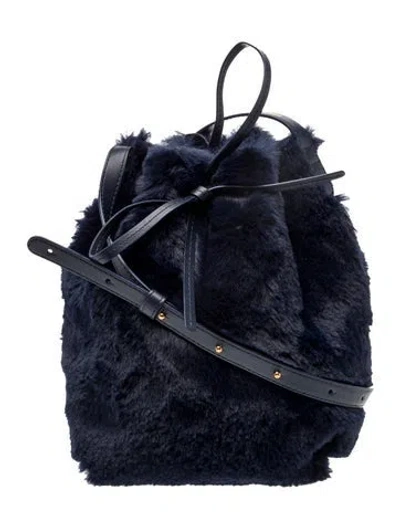 Pre-owned Mansur Gavriel Shearling Backpack In Blue