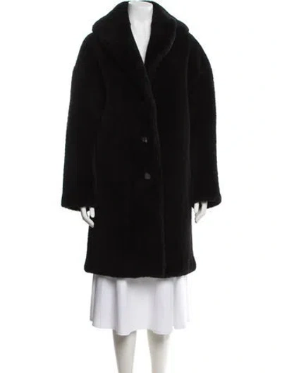 Pre-owned Mansur Gavriel Shearling Faux Fur Coat In Black