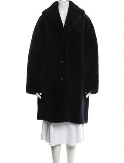Pre-owned Mansur Gavriel Shearling Faux Fur Coat In Blue