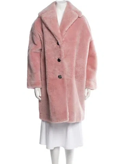 Pre-owned Mansur Gavriel Shearling Fur Coat In Pink