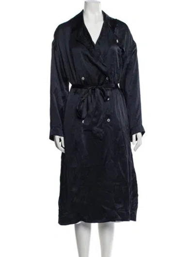 Pre-owned Mansur Gavriel Silk Coat In Blue