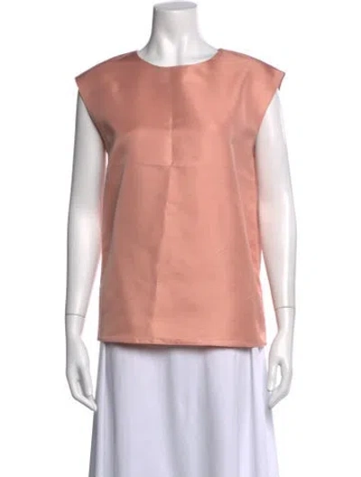 Pre-owned Mansur Gavriel Silk Crew Neck Top In Pink