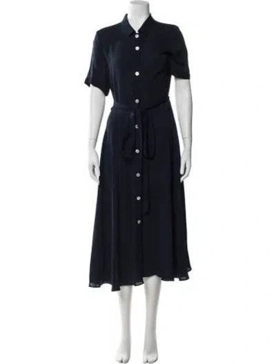 Pre-owned Mansur Gavriel Silk Long Dress In Blue