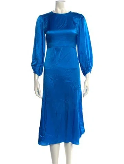 Pre-owned Mansur Gavriel Silk Midi Length Dress In Blue