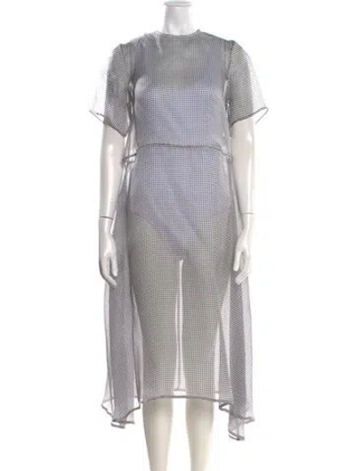 Pre-owned Mansur Gavriel Silk Midi Length Dress In Blue