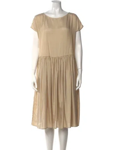 Pre-owned Mansur Gavriel Silk Midi Length Dress In Neutral