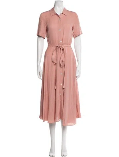 Pre-owned Mansur Gavriel Silk Midi Length Dress In Pink