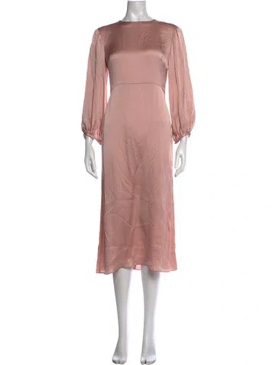 Pre-owned Mansur Gavriel Silk Midi Length Dress In Pink