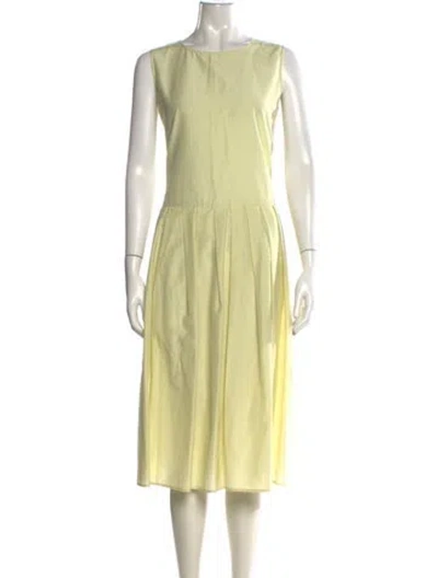 Pre-owned Mansur Gavriel Silk Midi Length Dress In Yellow