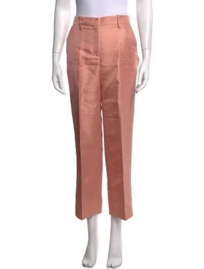 Pre-owned Mansur Gavriel Silk Straight Leg Pants In Pink