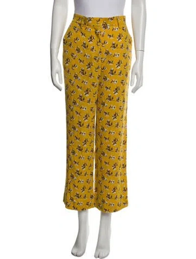 Pre-owned Mansur Gavriel Silk Wide Leg Pants W/ Tags In Yellow