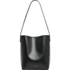 Mansur Gavriel Small Everyday Cabas Leather Hobo Bag In Black/caramel