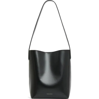 Mansur Gavriel Small Everyday Cabas Leather Hobo Bag In Black/caramel