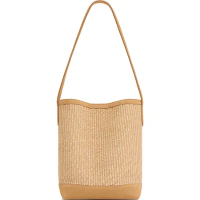 Mansur Gavriel Small Everyday Cabas In Natural Raffia/budino Suede
