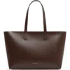 Mansur Gavriel Smallz Zip Tote Bag In Chocolate/warm Grey