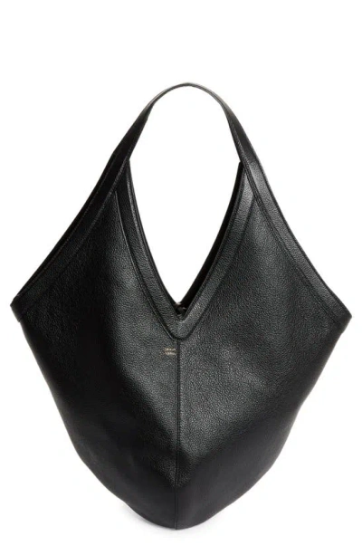 Mansur Gavriel Soft Leather Hobo Bag In Black/gold