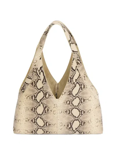 Mansur Gavriel Soft M Snakeskin Tote In Neutral