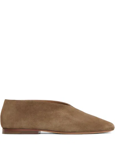 Mansur Gavriel Square Soft V In Anise Suede