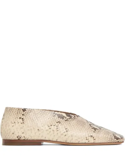 Mansur Gavriel Square Soft V Ballet Flats In Neutral