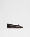 Mansur Gavriel Square Toe Ballerina In Aubergine Naplak