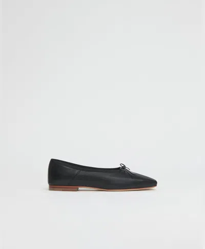 Mansur Gavriel Square Toe Ballerina In Black