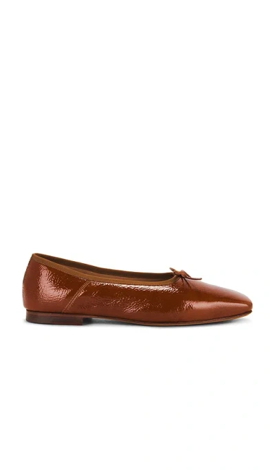 Mansur Gavriel Square Toe Ballerina Flat In 카라멜