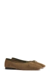 Mansur Gavriel Square Toe Ballerina In Bamboo