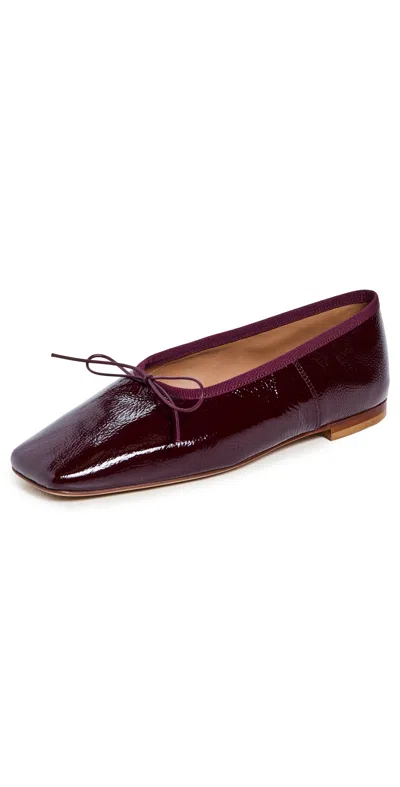 Mansur Gavriel Square Toe Ballerina Flats Dark Oxblood In Purple
