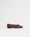Mansur Gavriel Square Toe Ballerina In Pomegranate