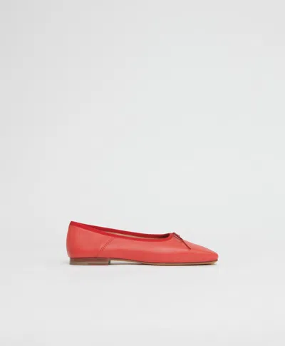 Mansur Gavriel Square Toe Ballerina In Red