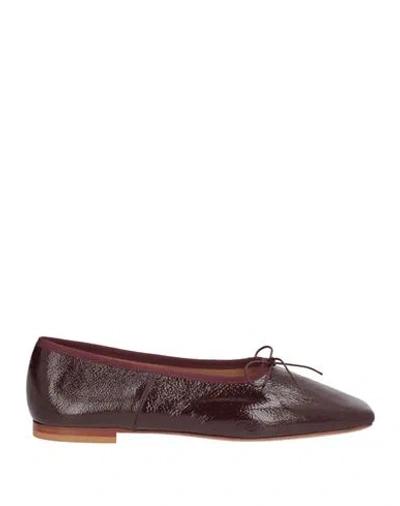 Mansur Gavriel Dance Ballerina Woman Ballet Flats Burgundy Size 8 Leather