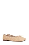 Mansur Gavriel Square Toe Ballerina In Natural